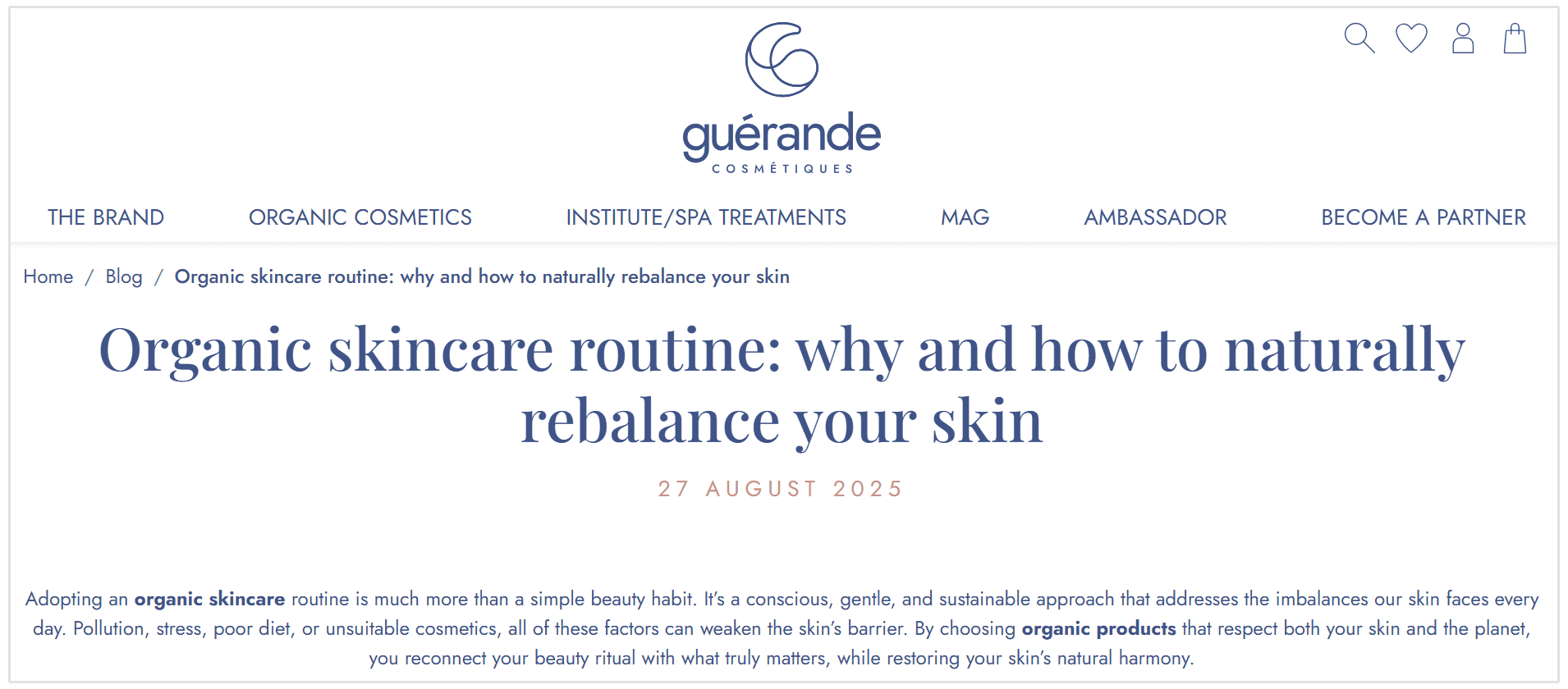 organic skincare routine blog post